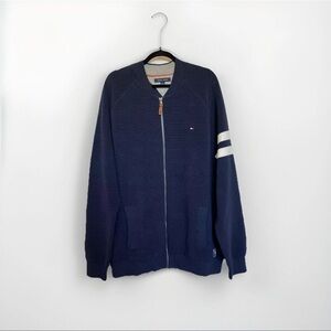 Tommy Hilfiger Zip Up Cardigan Knit Classic Sweater Navy Blue Men's Size XXL